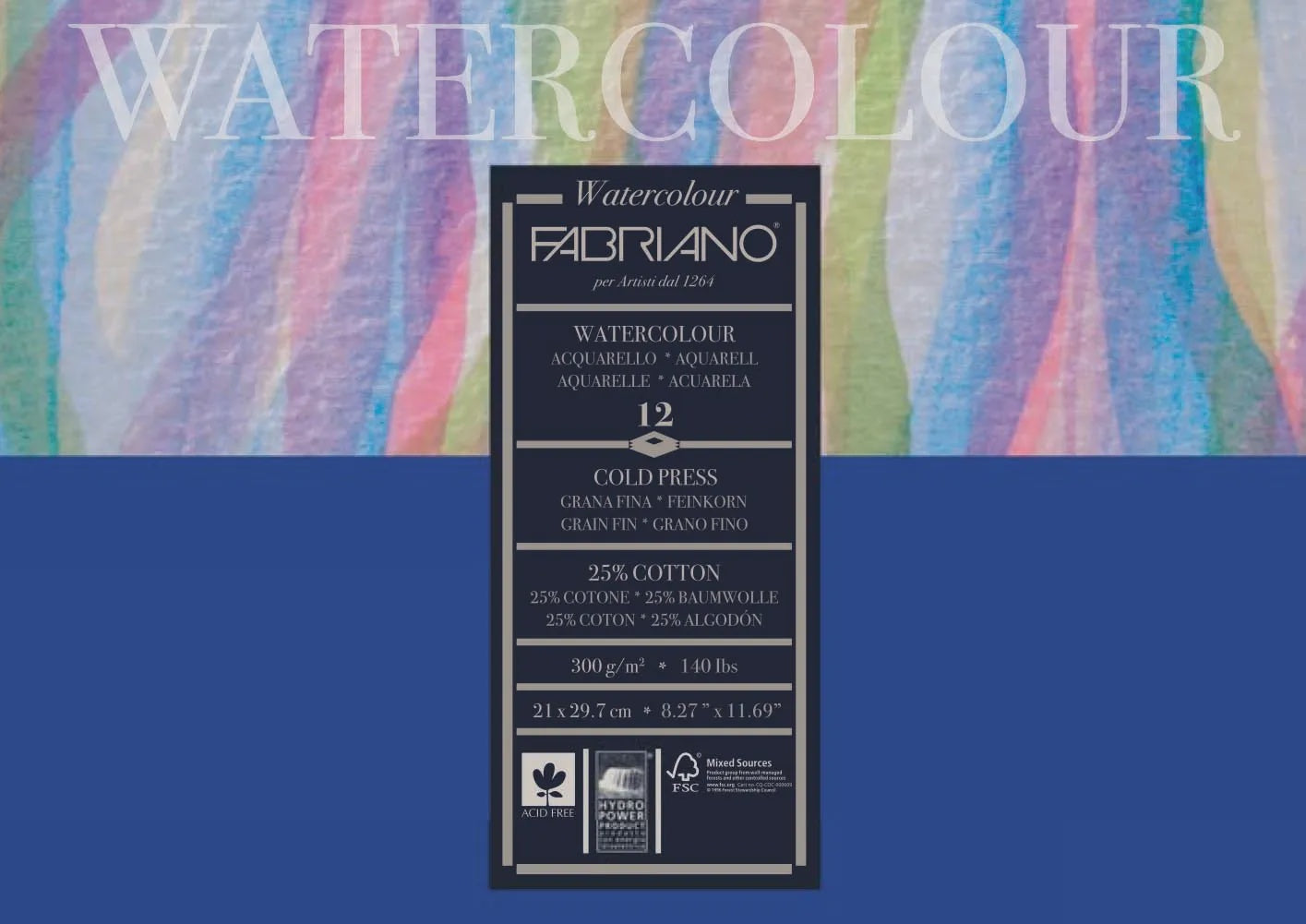 Fabriano Studio W/C 300gsm C/P A4 12 Sheets