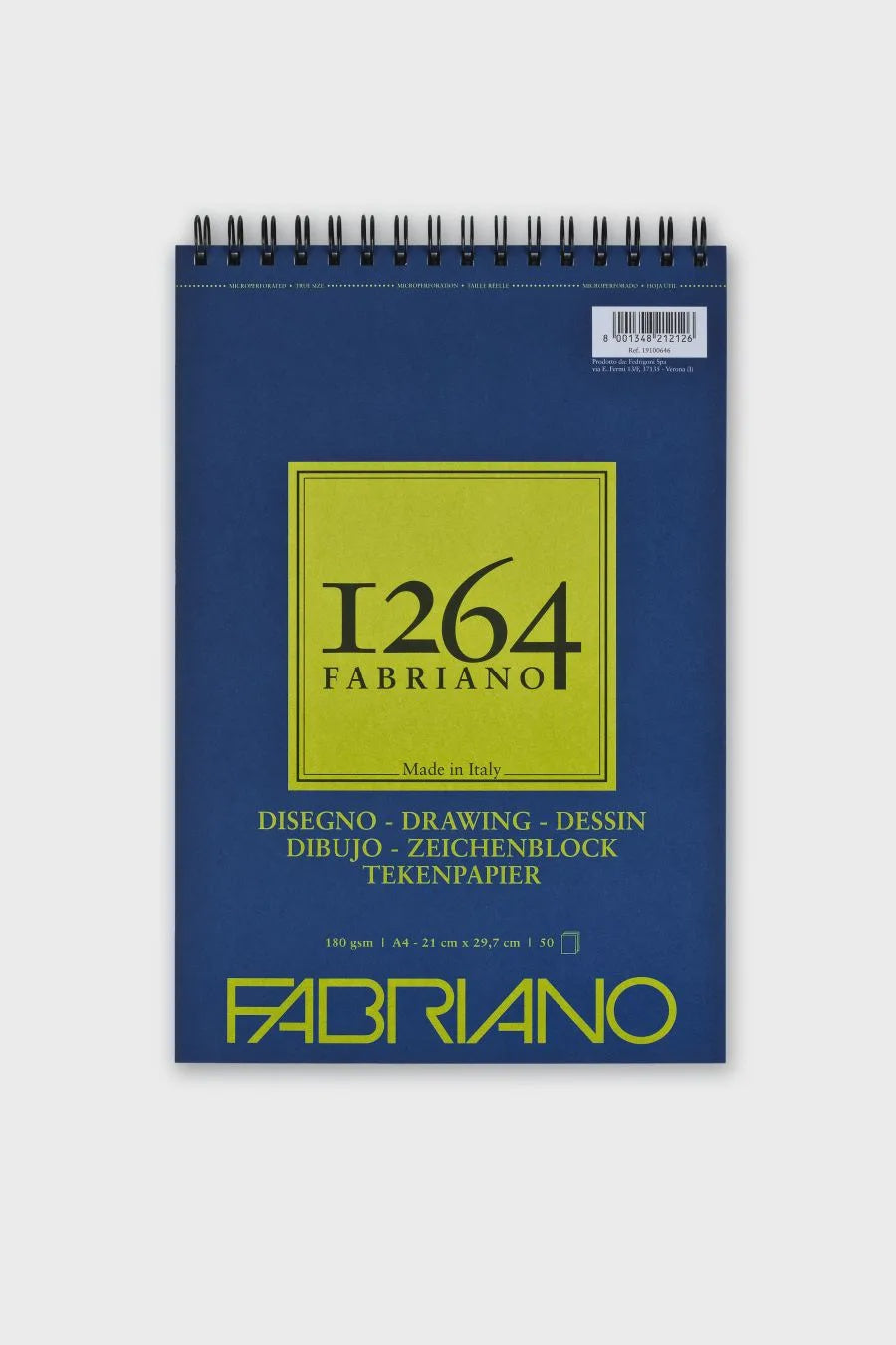 Fabriano 1264 Drawing Pad A4 Spiral 180gsm 50 sheets
