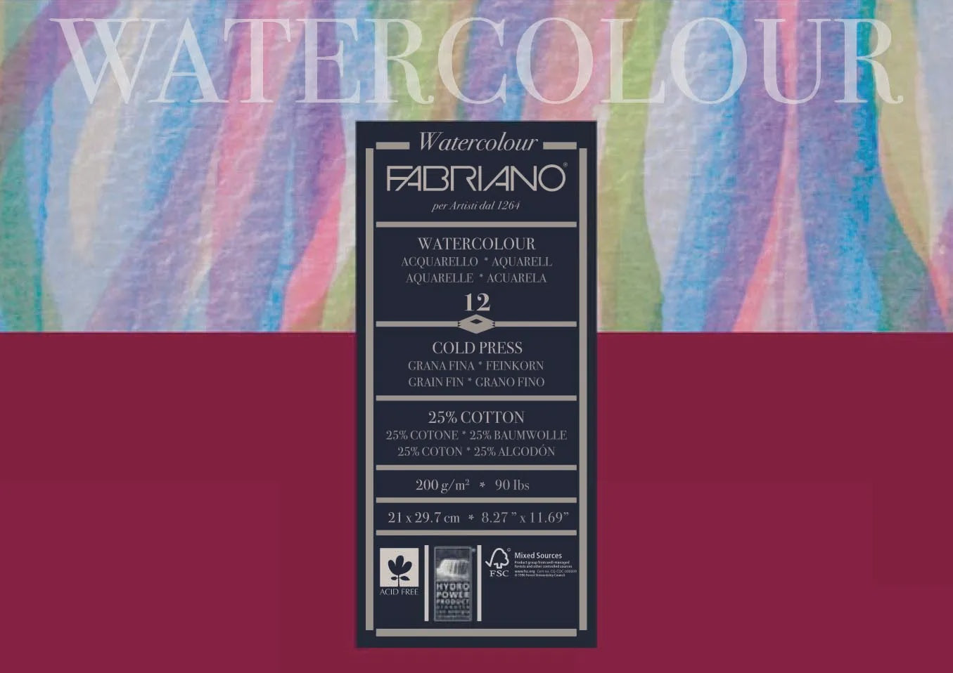Fabriano Studio W/C 200gsm C/P A4 12 Sheets