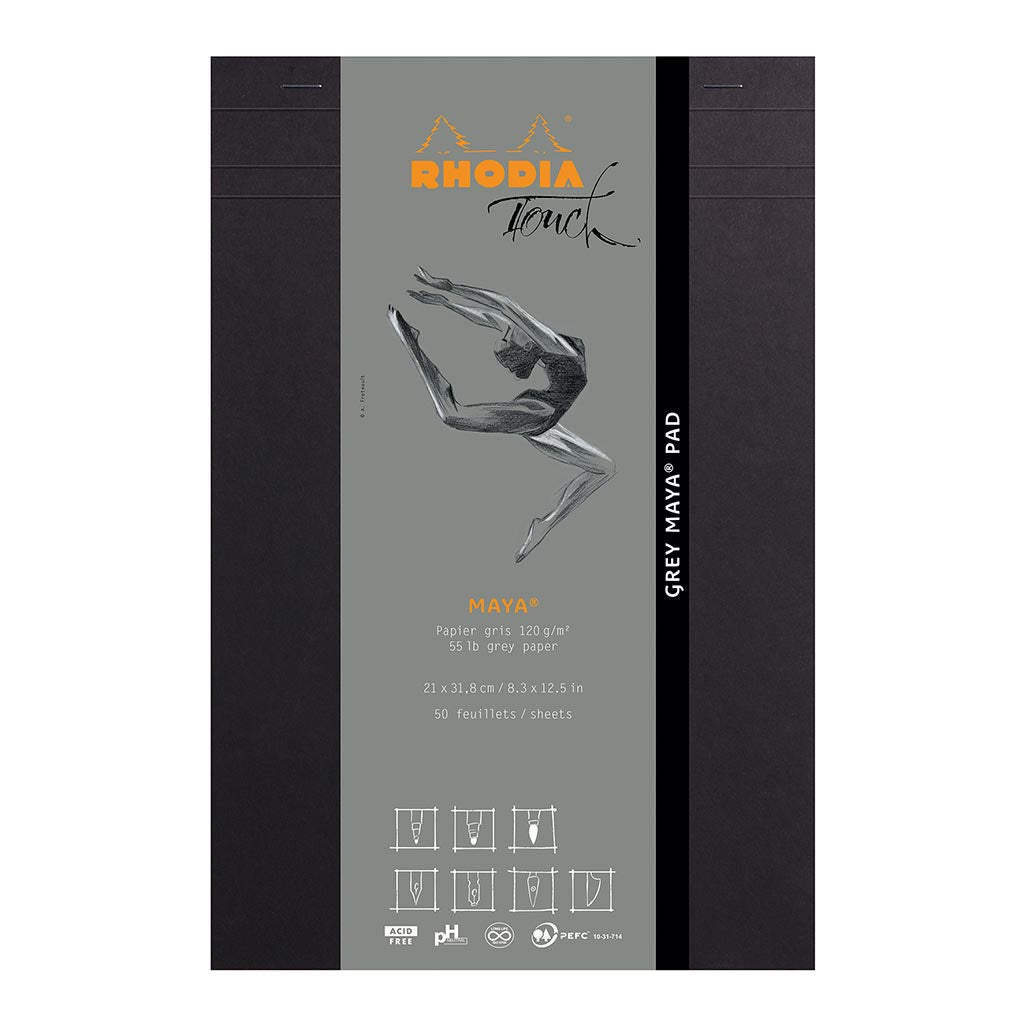 Rhodia MAYA Grey Pad A4  120gsm /50 Sheets