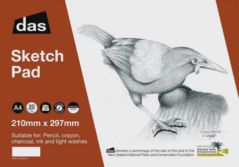 Das Sketch Pad Spiral Perforated A4 110gsm  20 Sheet