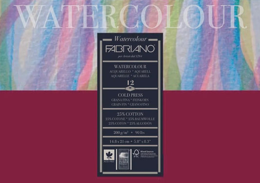 Fabriano Studio W/C 200gsm C/P A5 12 Sheets
