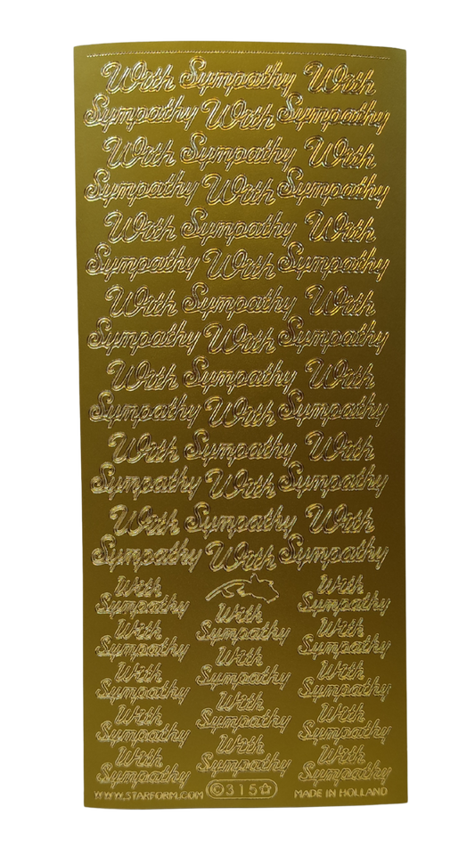 #PC315G - With Sympathy Text Gold