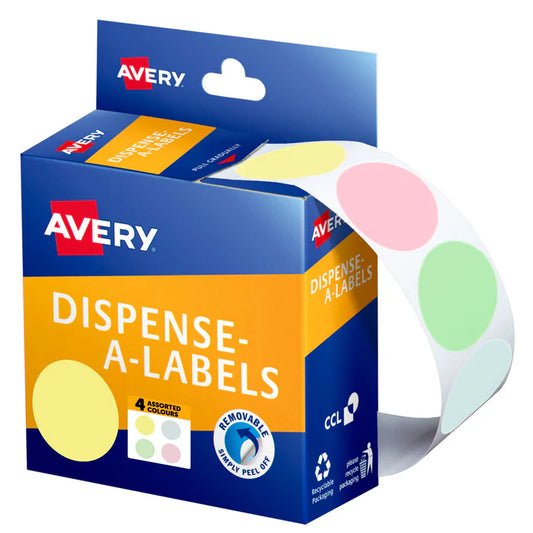 Avery Assorted Pastel Dots 24Mm