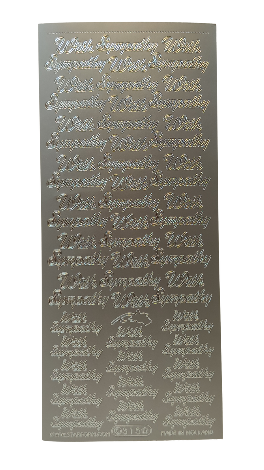 #PC315S - With Sympathy Text Silver