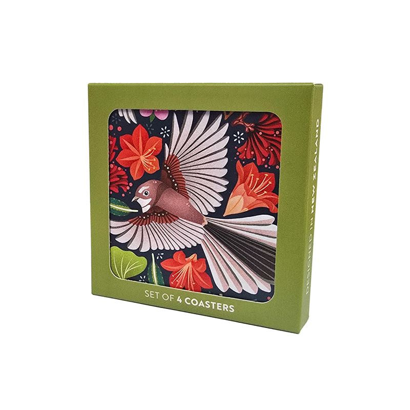Catherine Marion - Chirpy Fantail Set of 4 - Boxed Coasters