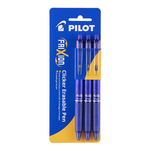 Pilot Frixion Clicker Erasable Fine - Blue 3 Pack