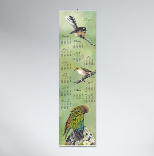 Bird Scroll Tube Calendar 2026