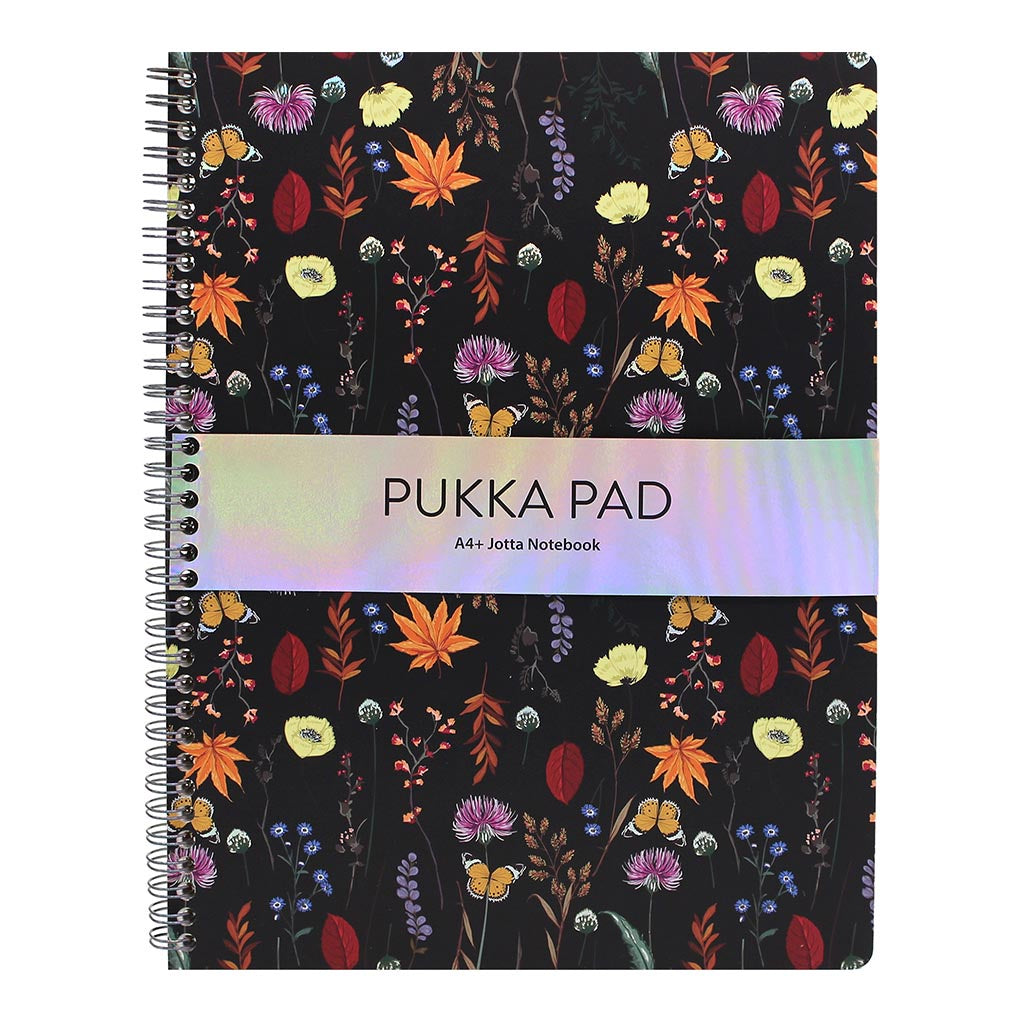 Pukka A4 Bloom Jotter Spiral Lined  80gsm -Black