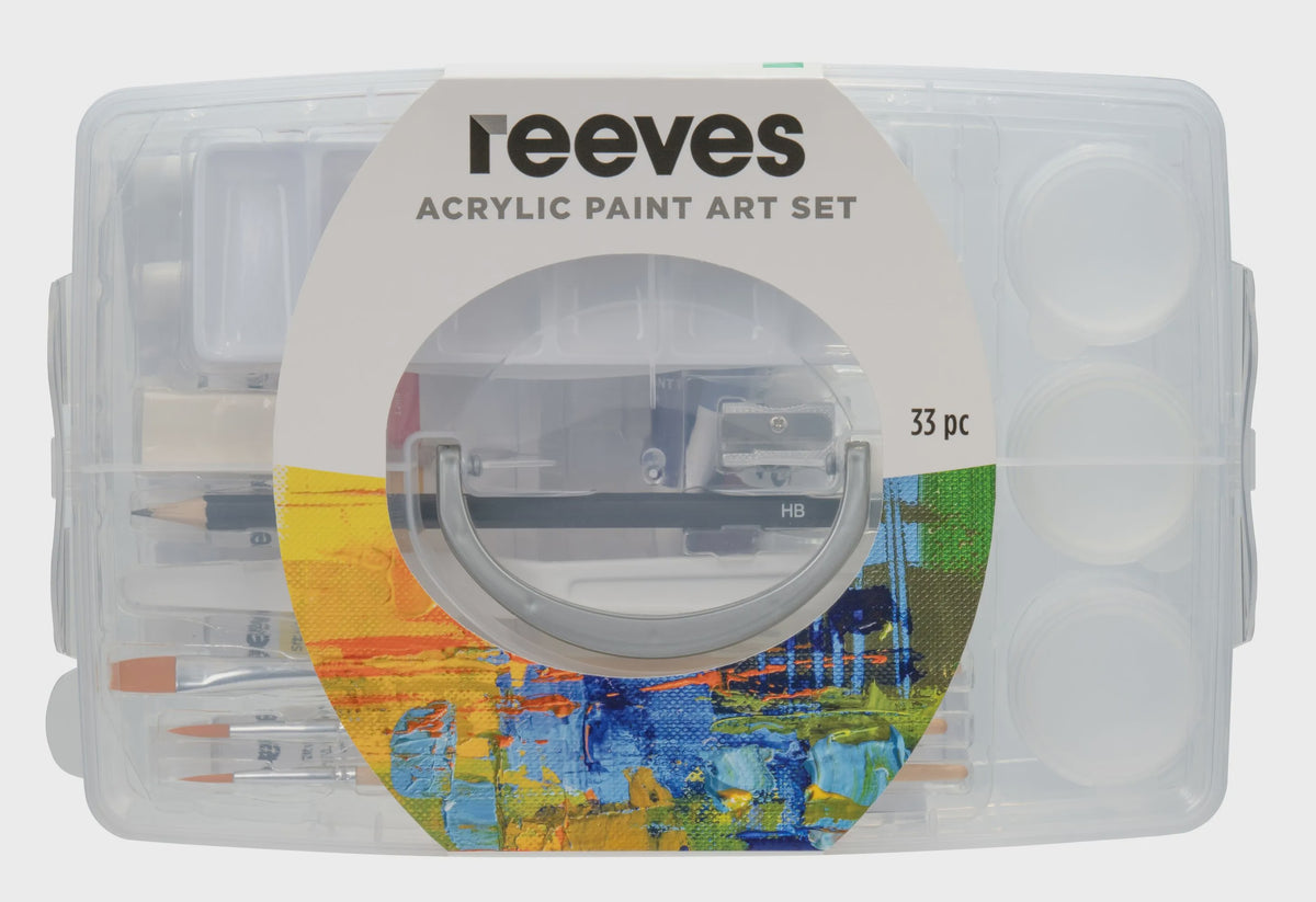 Reeves acrylic Paint Set/Storage Box 33 Pce
