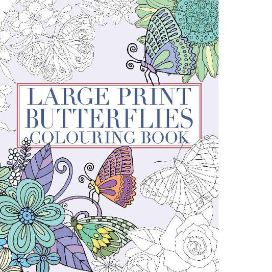 Large Print Butterflies Colouring Book