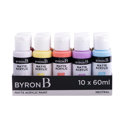 Jasart Byron Acrylic Paint 59ml Neutral set of 10