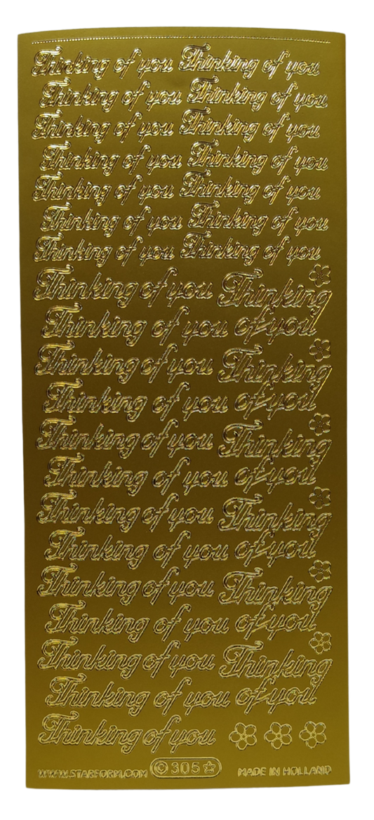 #PC305G - Thinking Of You Text-Gold