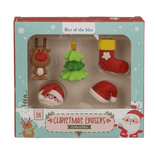 Out of the Blue Christmas Eraser Set Assorted