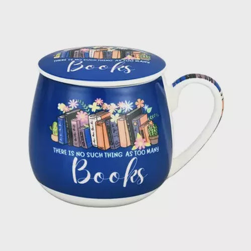 Tea Infuser Mug: No Such Thing As Too Many Books