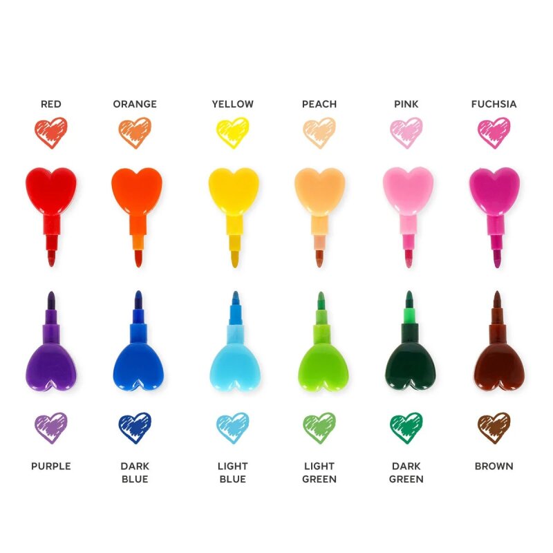 12 Stackable Crayons Dream In Colour - Heart