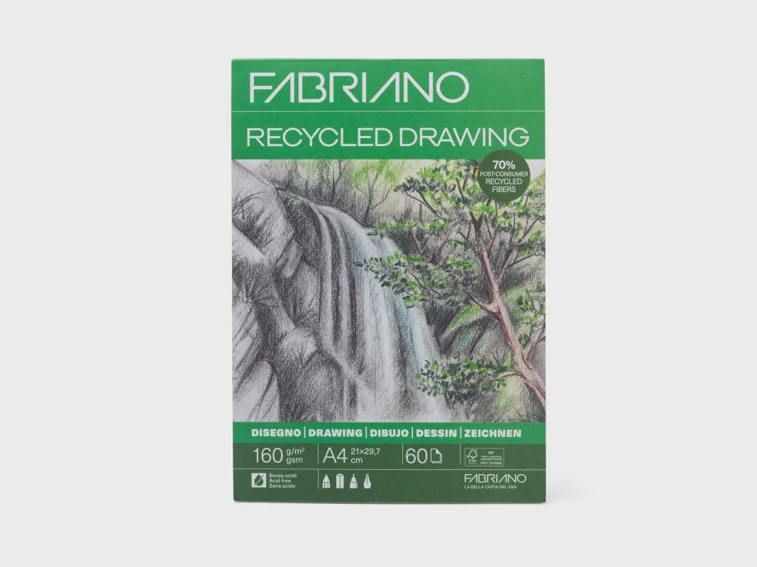 Fabriano Recycled Drawing Pad A4 160gsm 60 Sheets