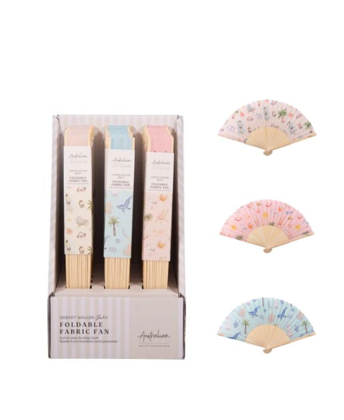 Bamboo and Fabric Fans - Sylvia Harvey Walker