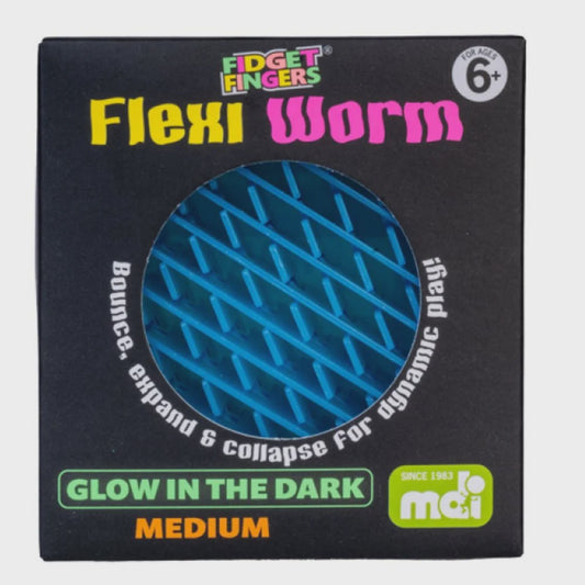 Fidget Fingers Flexi Worm Medium Glow-in-the-Dark Fidget Toy
