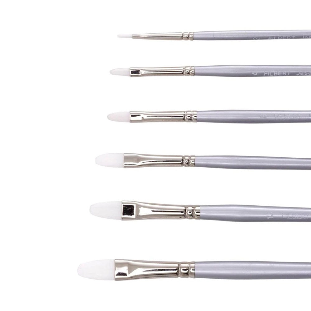 Jasart White Synthetic Brush Filbert #4