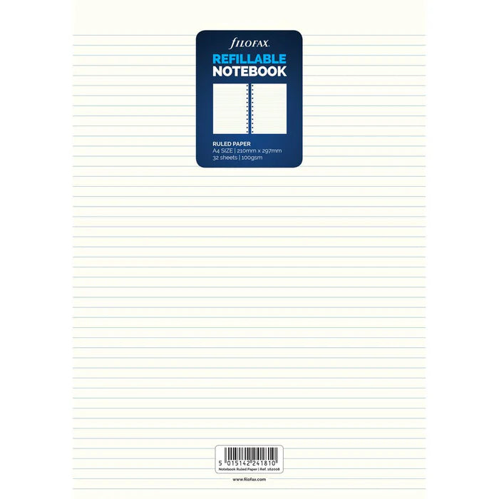 Filofax Notebook A4 Ruled Refil