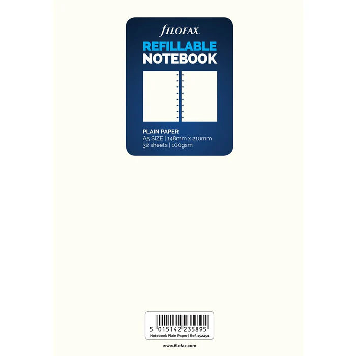 Filofax Notebook A5 Plain Refil