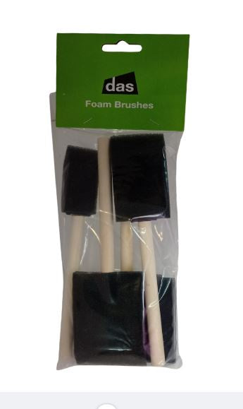 Das Foam Brushes Assorted  4 Pce