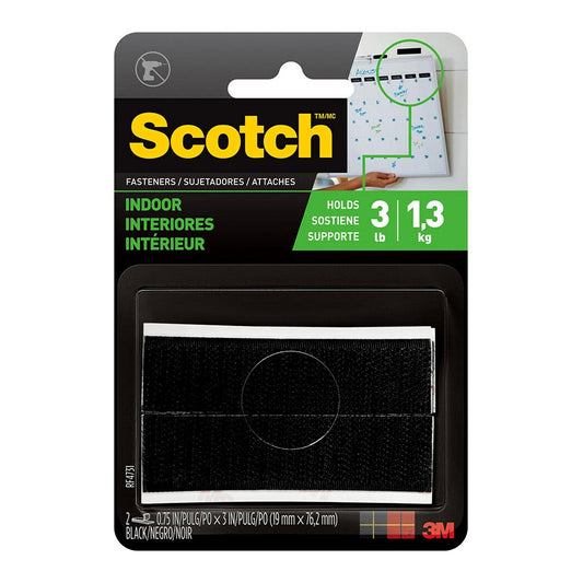 Scotch Fastening Indoor 19mmx76mm Black  4 Pack