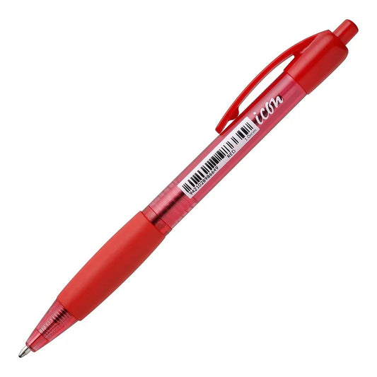 Icon Ballpoint Grip Pens 10 Pack Red