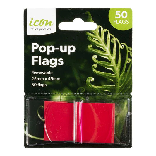 Icon Popup Flags Red 25Mmx45Mm 50 Flags