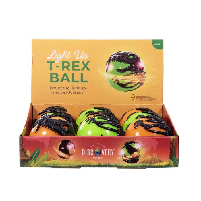 Light Up T-Rex Skeleton Ball Assorted