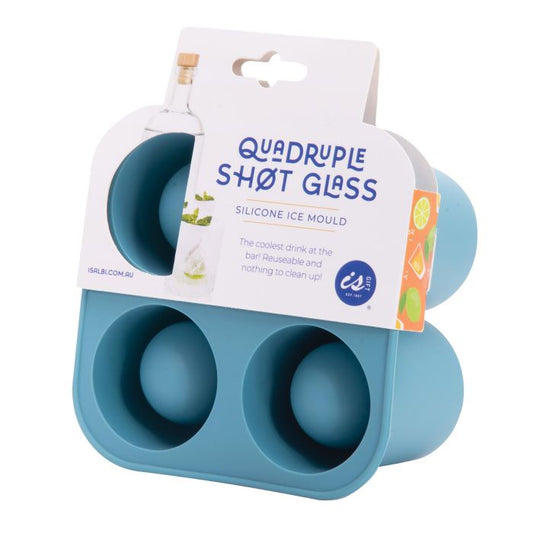 Ice Tray - Quadruple Shot Glass Mould Blue