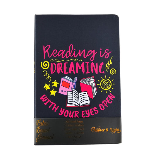 Fabric Bound Journal A5 Reading is Dreaming With Your Eyes Closed