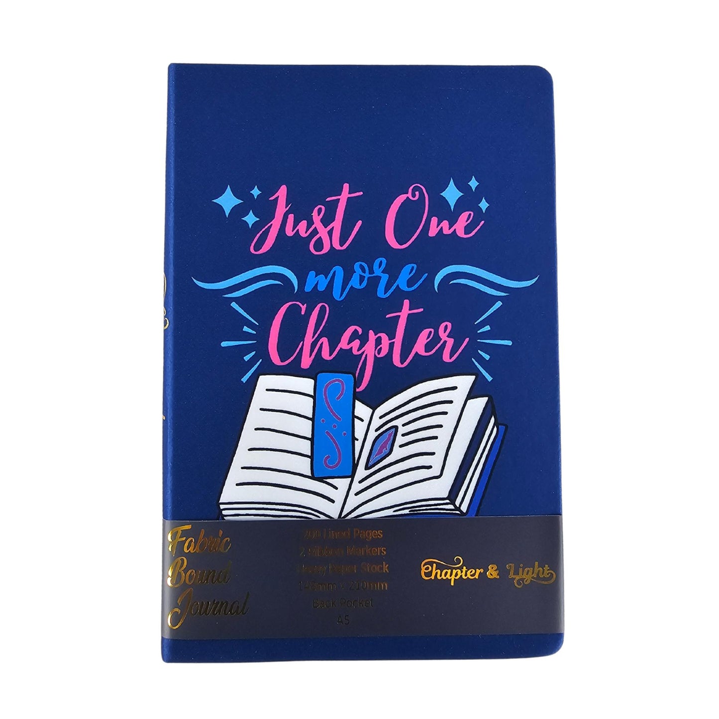 Journal Fabric Bound Lined - Just One More Chapter