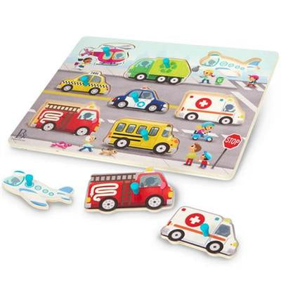 B WOODEN PUZZLE TRANSPORTATION VEHICLE