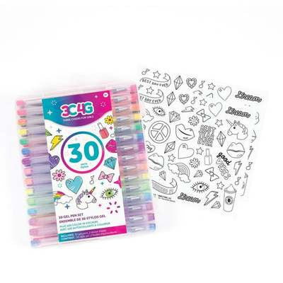 3 Cheers 4 Girls - 30pc Gel Pen Set with Stickers