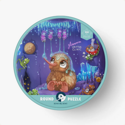 Kuwi the Kiwi Glow Worm 100 Piece Round Puzzle