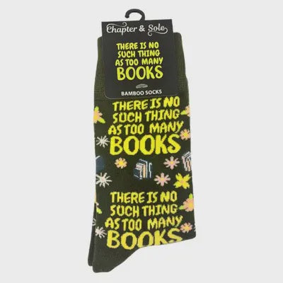 Chapter & Sole Bamboo Socks No Such Thing As Too Many Books