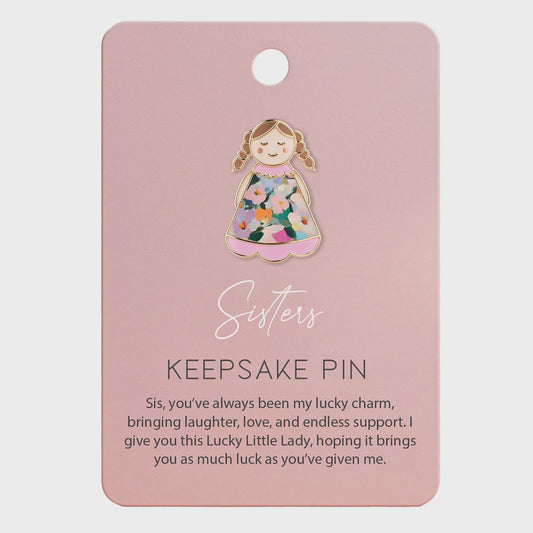 Lucky Little Ladies Keepsake Pin - Sister