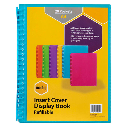 Display Book Insert coverA4 refillable 20 Pg/ Marine