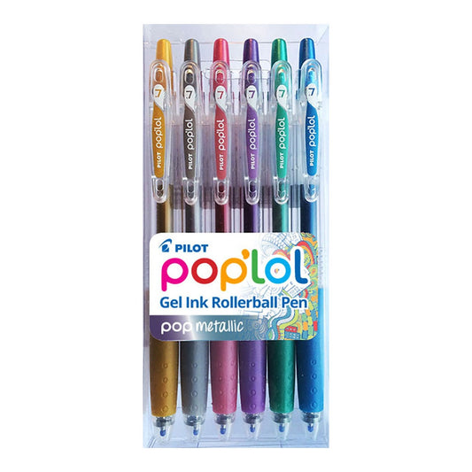 Pilot Pop'lol Gel Ink Rollerball Metallic 6Pack