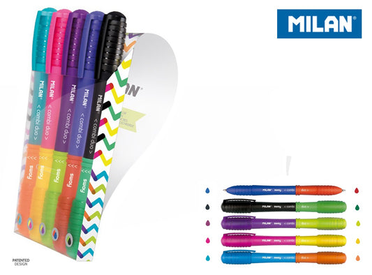 Milan Sway Combi Duo Ballpoint Pens 5 pk 10 cols