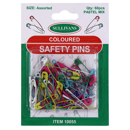 Safety Pins Assorted  pastel mix 60 Pce