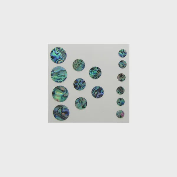 Shell Veneer Paua Stickers Circles 15 pce