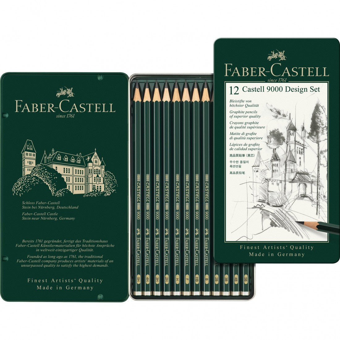 Faber Castell 9000 Blacklead design Pencil set 12