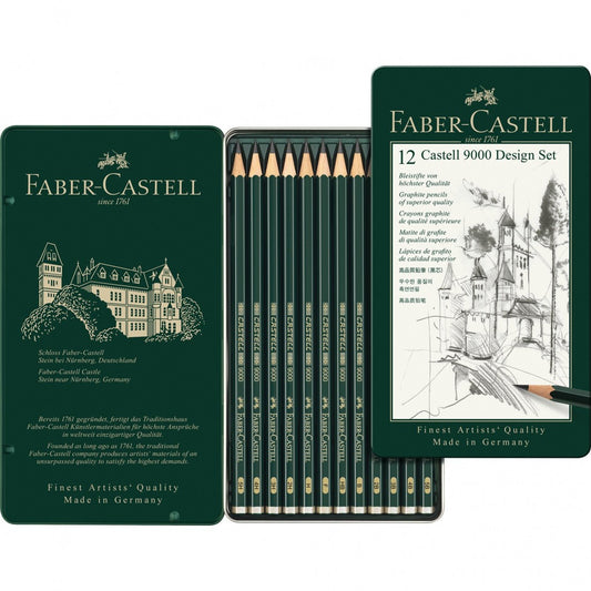 Faber Castell 9000 Blacklead design Pencil set 12
