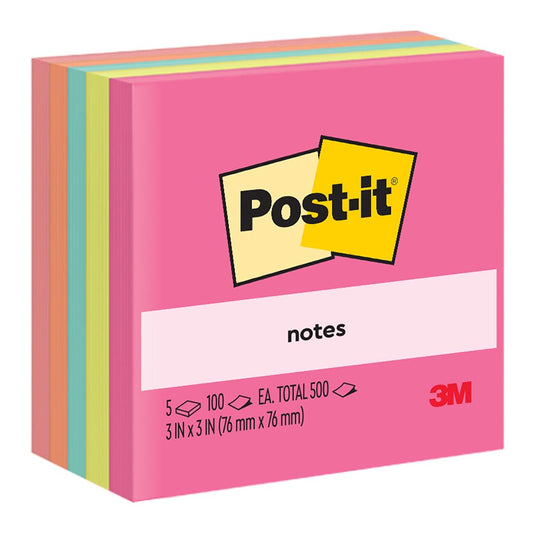 Post-it  Notes 76mmx76mm  100 sheets x5 pads  -Poptimistic