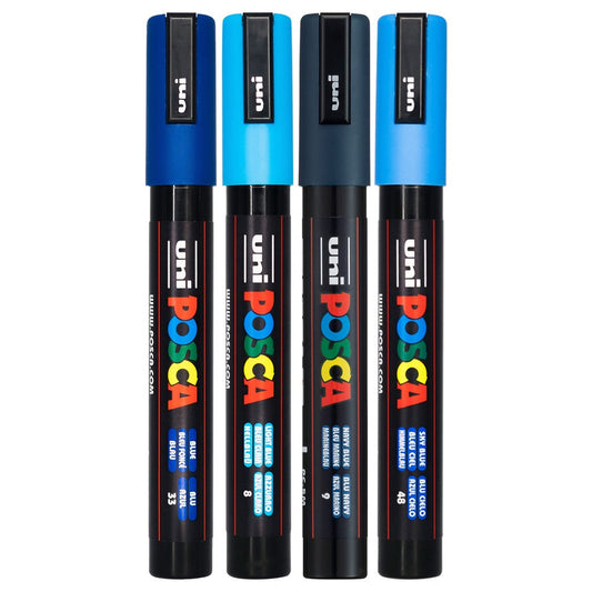 Posca Marker 4 Shades of Blue PC-5M