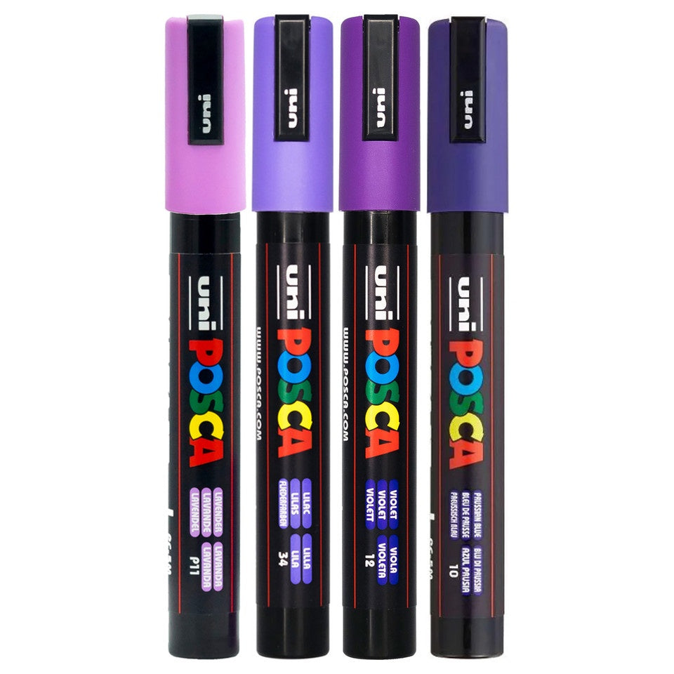 Posca Marker 4 Shades of Purple PC-5M