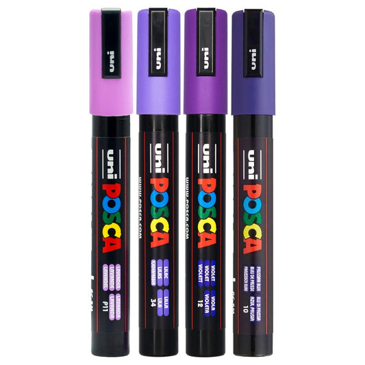 Posca Marker 4 Shades of Purple PC-5M